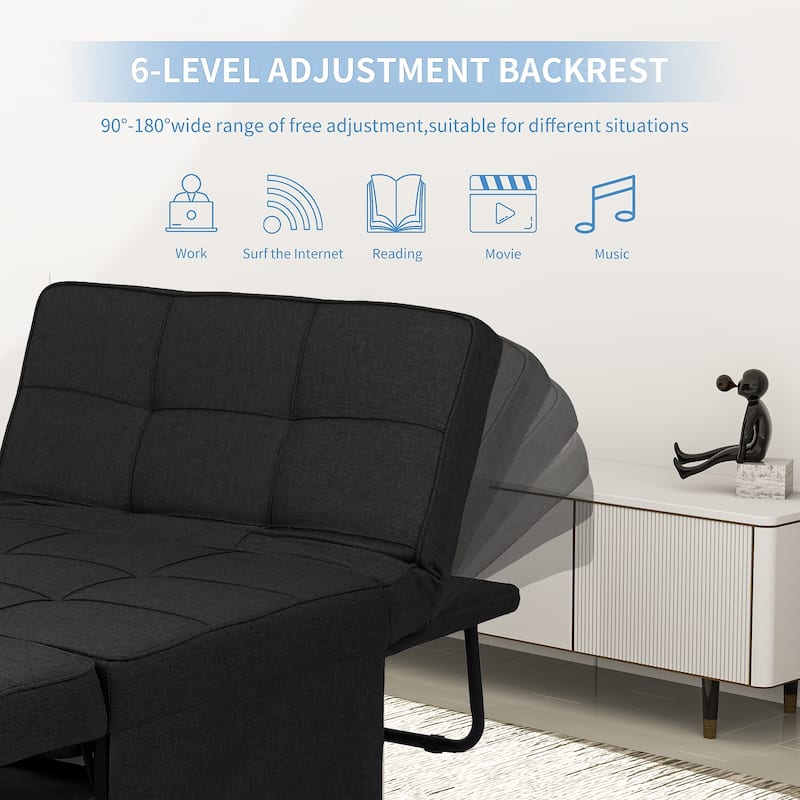 Ainfox Convertible Sofa Bed,4 in 1 Multi-Function Folding Ottoman Bed with Adjustable Backrest