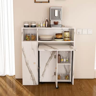 Space-Saving Convertible Dining Table – Wall-Mounted White Sideboard with Integrated Storage for Compact Living‌.