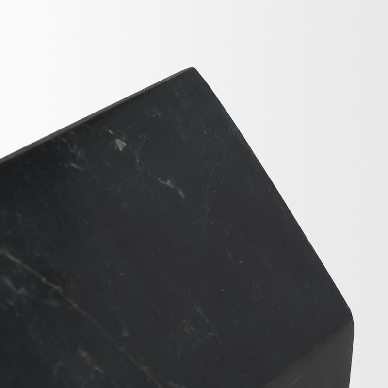 Raena Black Marble House Door Stopper - 4.0L x 4.0W x 4.8H