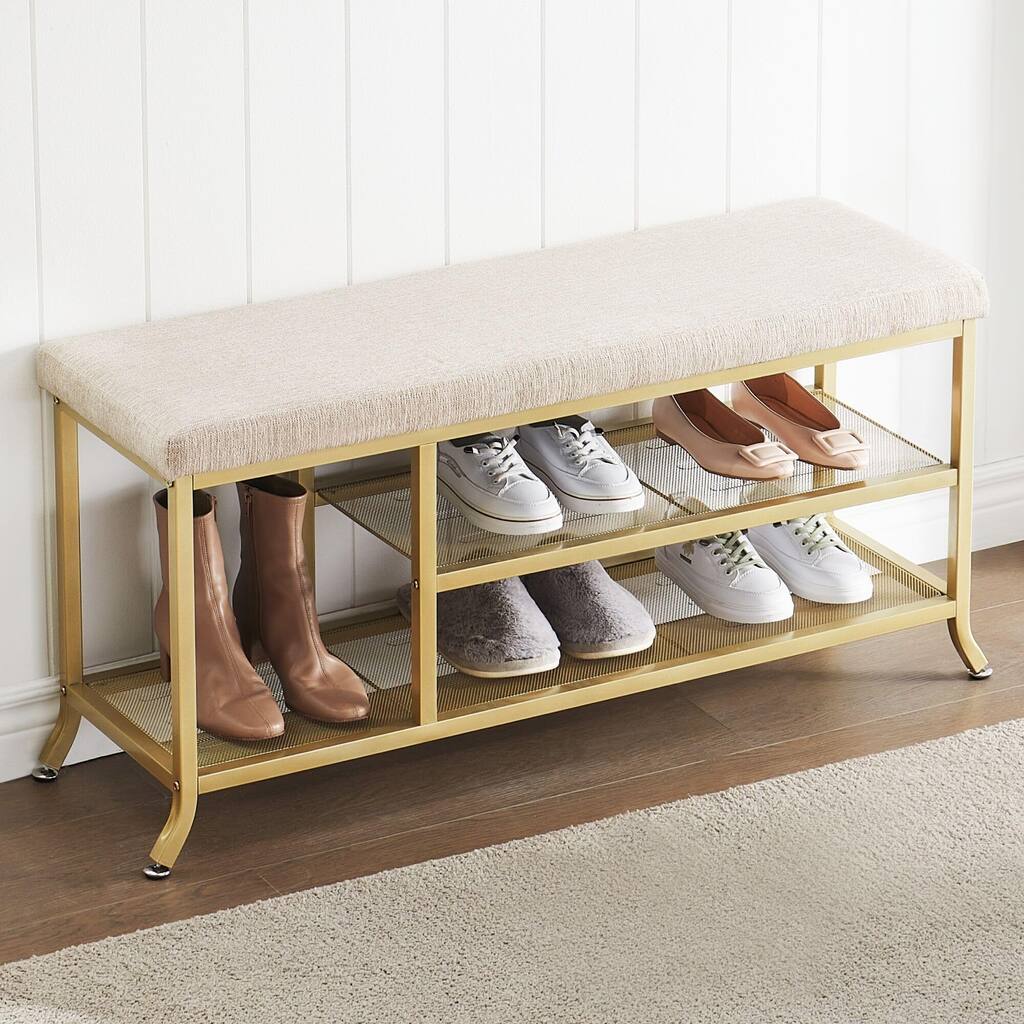 Shoe Bench, Small, Gold