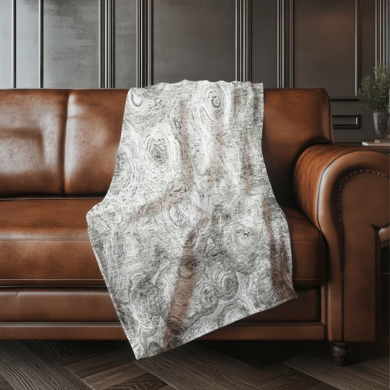 Premium Machine Washable Casual Contemporary Sherpa Throw Blanket - Silver - 4'2" x 5'10"