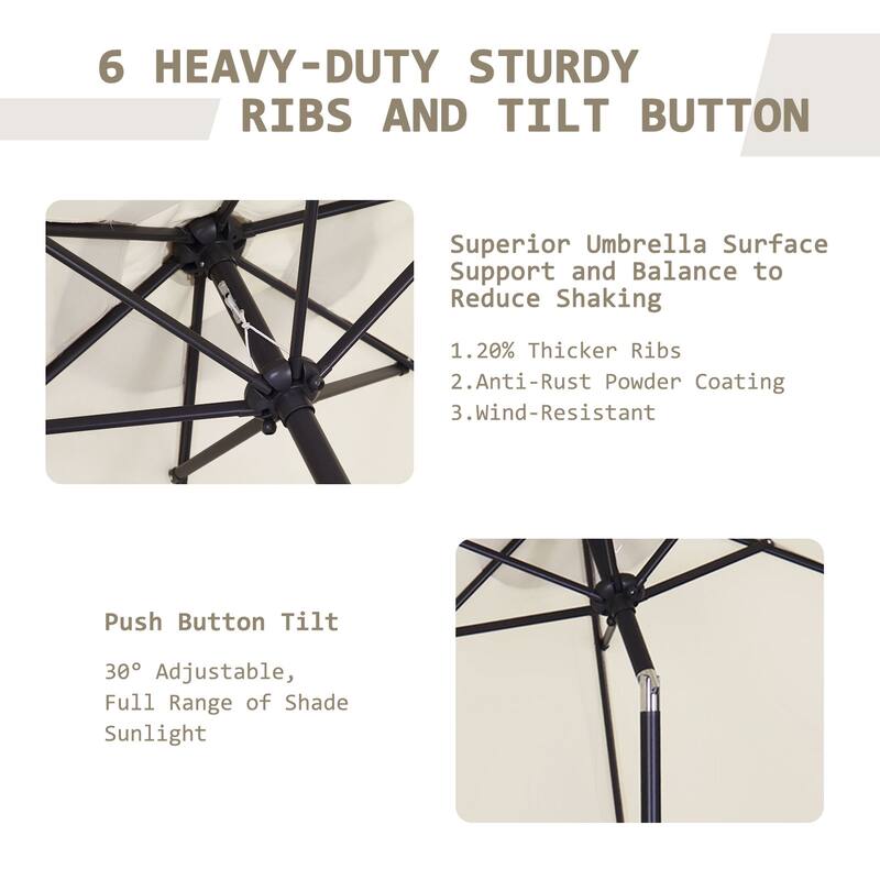 Autlaycil 7.5FT Patio Umbrella with Tilt and Crank
