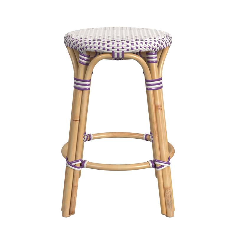 Tobias 24" Rattan Round Counter Stool