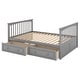 preview thumbnail 6 of 14, Full over Full Pine Bunk Kids Bed Frame with Guardrail & Drawers, Convertible to 2-Separate Platform Beds, Easy Assembly, Grey