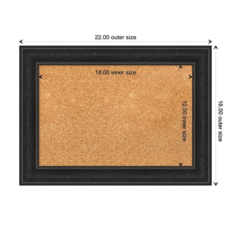 Shipwreck Black Narrow Framed Cork Bulletin Memo Board