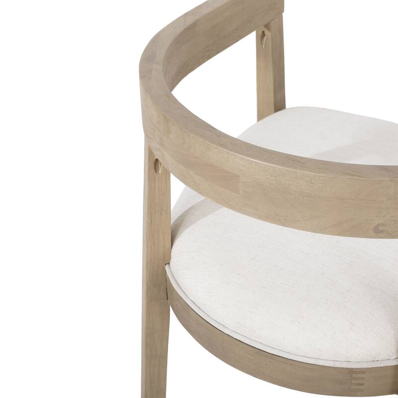 Christopher Knight Home - Evadne Upholstered Rubberwood Chair and Oval Pedestal Table 7 Piece Dining Set