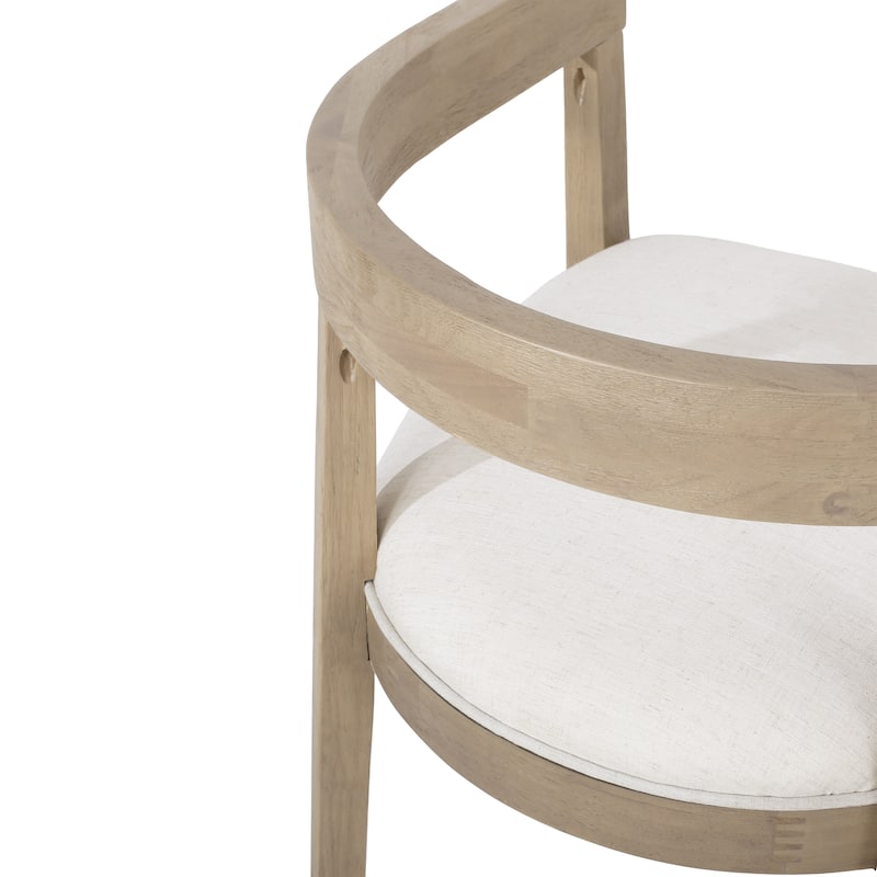 Ladieu Fabric and Wood Tub Dining Chairs （Set of 2）by Christopher Knight Home