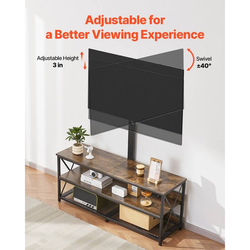 TV Stand with Mount, 48" Adjustable Console for 75-inch TVs - 47.2 x 14.0 x 20.1 in