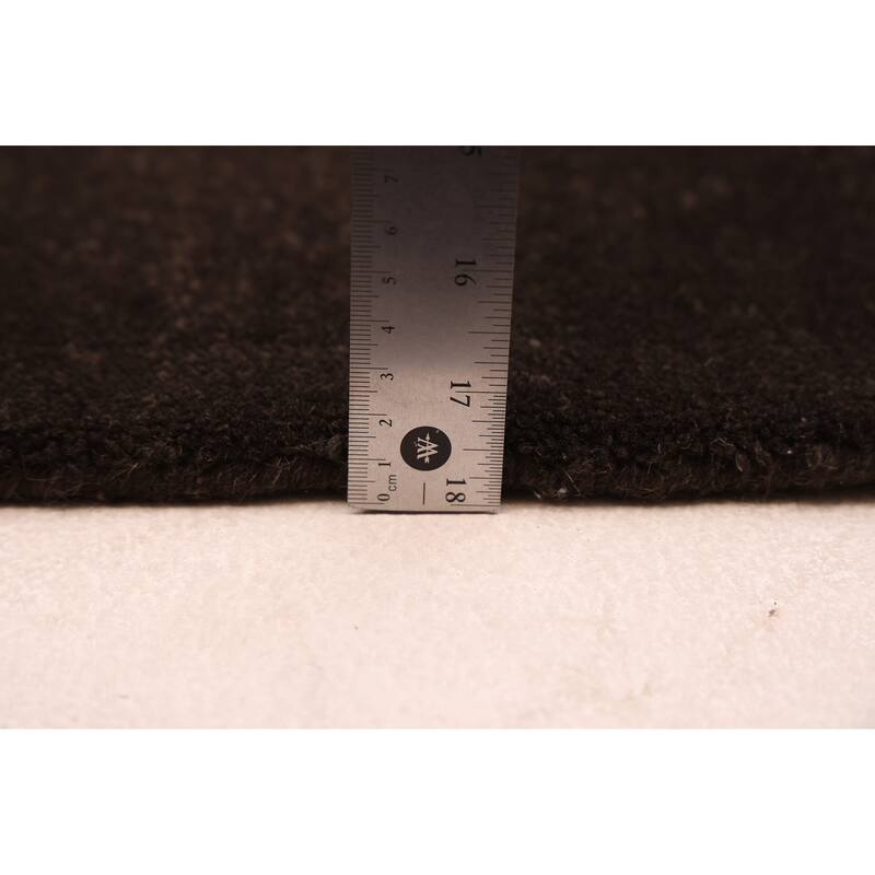 ECARPETGALLERY Hand Loomed Kashkuli Gabbeh Black Wool Rug - 5'0 x 6'11