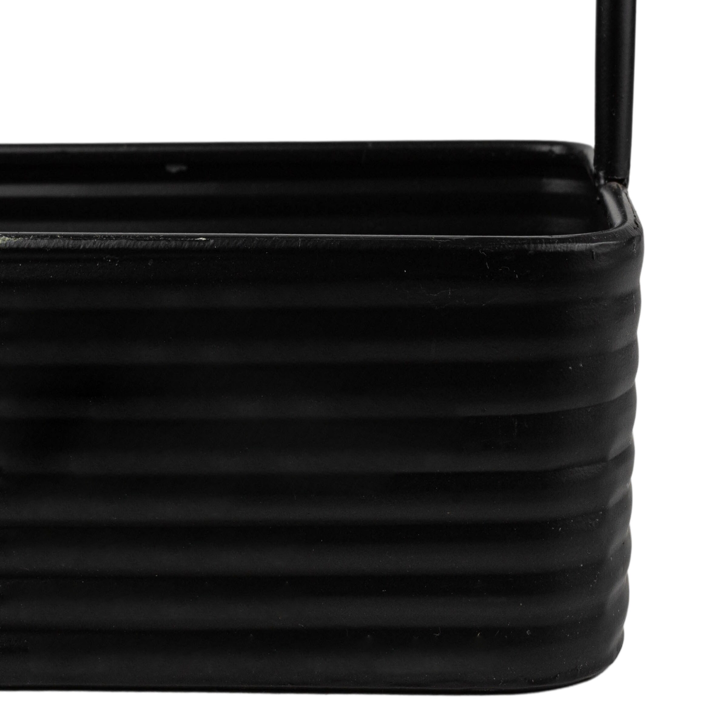 Foreside Home & Garden Footed Caddy Black Metal