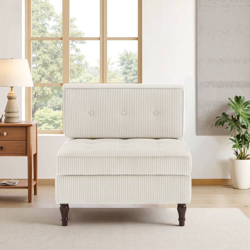 Modern Corduroy Corner Armchair Armless Chair sofa
