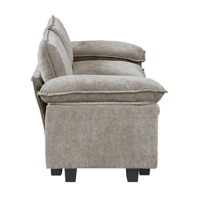 Terra 87" Chenille 2-Seater Loveseat - Adjustable Arm Pillows