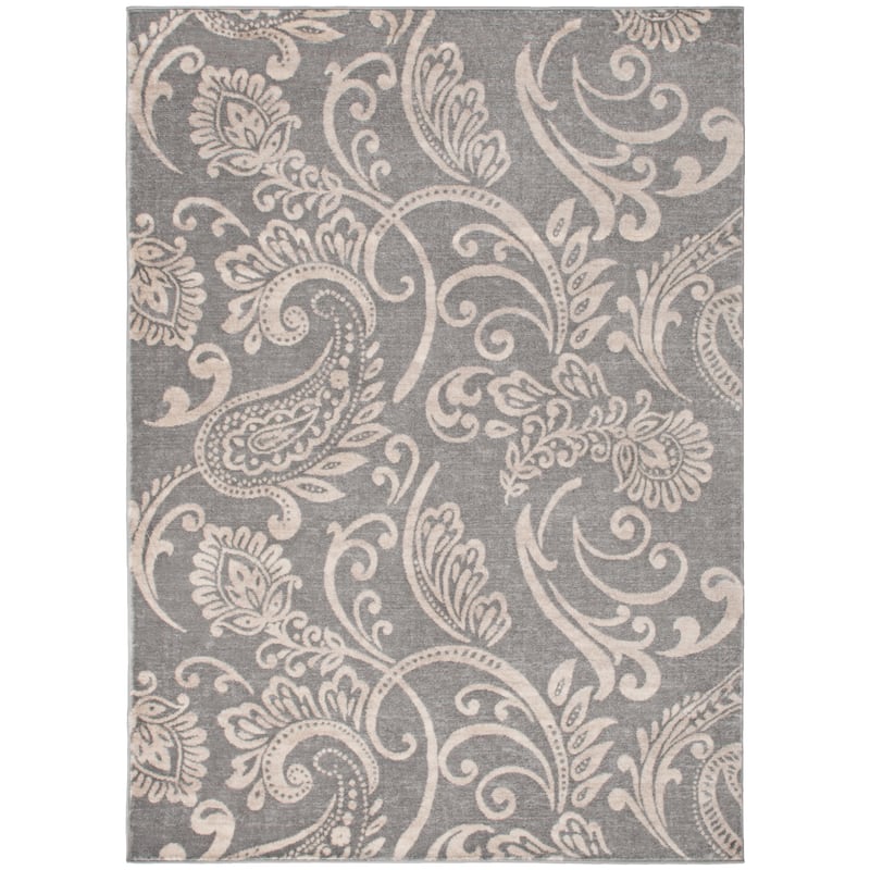 Galleria Gabrielle Gray Paisley Floral Rug - 5'3"x7'3" - Grey