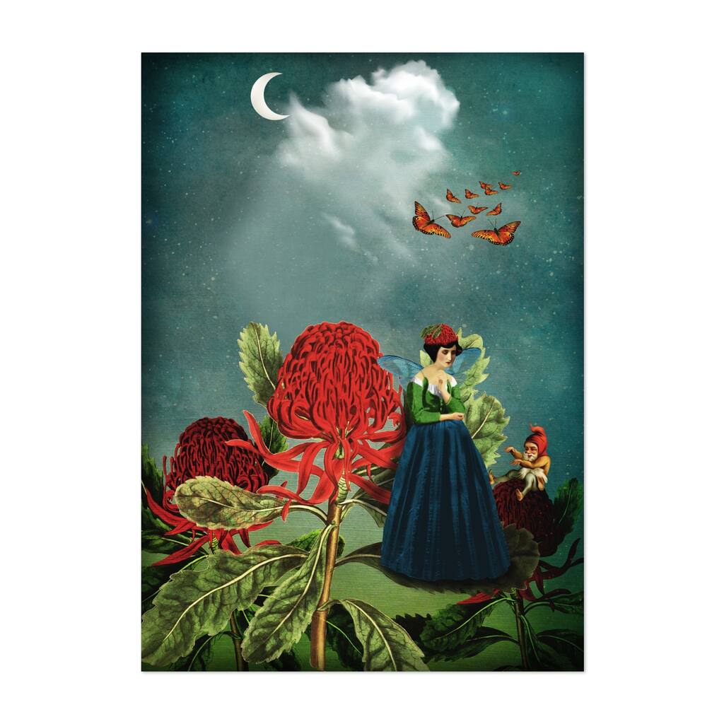 Fairy sorrow Collage Botany Flower Moon Plant Art Print/Poster