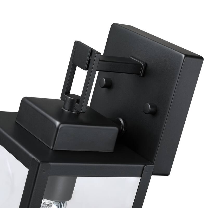 11"H 1-Light Matte Black Outdoor Wall Lantern Sconce (2-Pack)