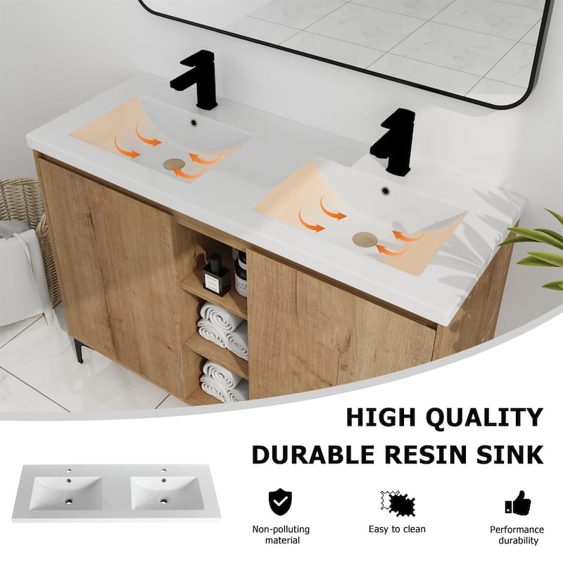 47.6" Freestanding Bathroom Vanity With Double Sink