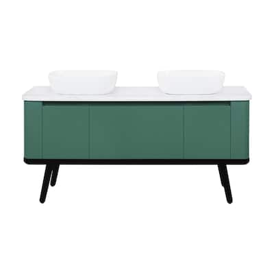 Ove Decors Zayden 60 in. Double Sink Bathroom Vanity in Spring Green