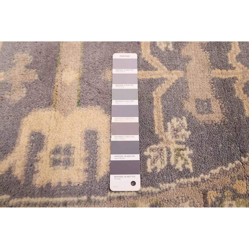 ECARPETGALLERY Hand-knotted Royal Oushak Dark Grey Wool Rug - 7'9 x 7'9