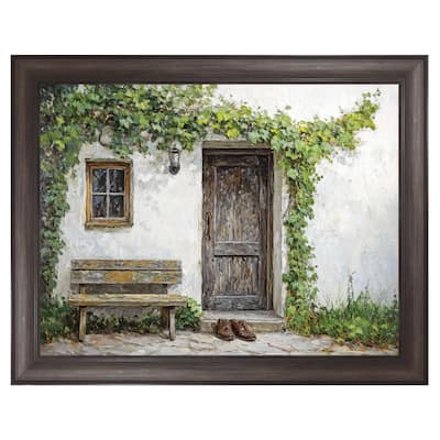 Masterpiece Art Gallery| Green Vines and Boots II by Petals Prints Design - Framed Canvas Art Print