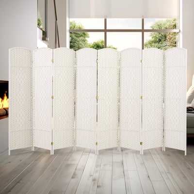 Room Divider 6 FT Tall Weave Fiber Freestanding Privacy Screen Folding Screen