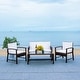 preview thumbnail 14 of 42, SAFAVIEH Outdoor Living Krissy 4-Piece Patio Set Brown/White Cushion