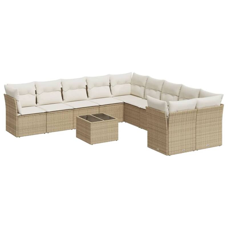 vidaXL Garden Sofa Set Beige, Cream - 21.7 x 21.7 x 14.6