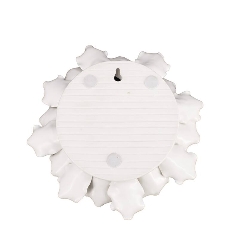 Handmade Flower Ceramic Wall Decoration - 7.25" - Cream