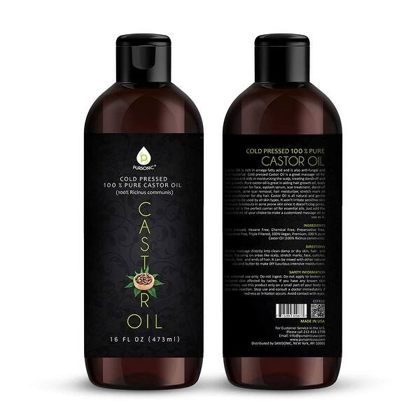Shop Pursonic 100 Pure Castor Oil Cold Pressed Hexane Free 16 Ounce Castor Oil Overstock 26411399