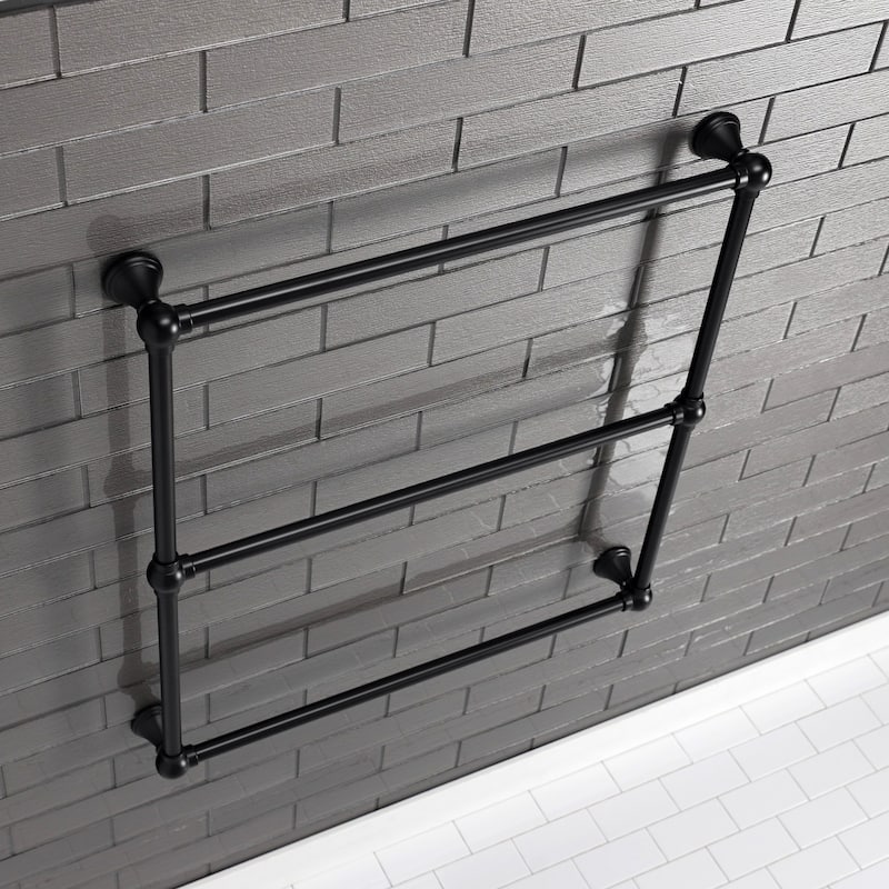 Maximilien 30 in. Wall Mount Towel Rack in Brushed Brass