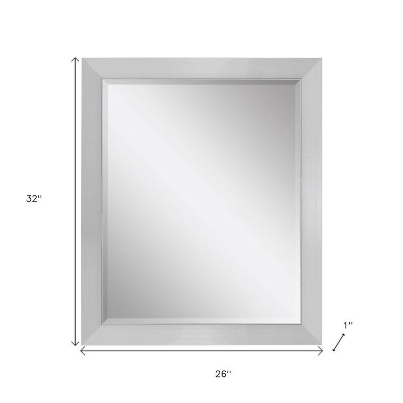 HomeRoots 32" Silver Framed Accent Mirror - 26.00 in. x 32.00 in. x 1.00 in.