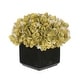 preview thumbnail 13 of 31, Faux Hydrangea in Small Black Cube Ceramic Vase Sage