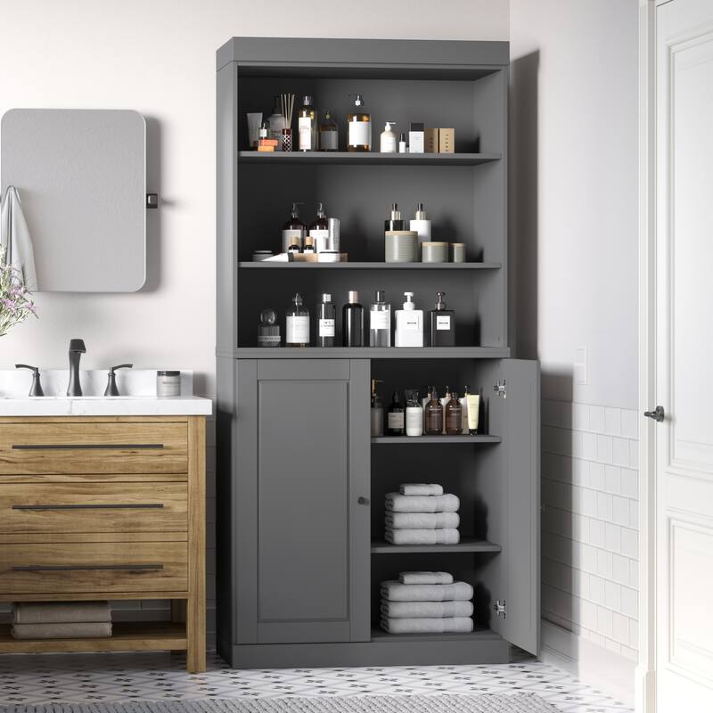 100% Solid Wood 32" Bathroom Cabinet with Optional Doors by Palace Imports
