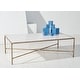 preview thumbnail 2 of 22, SAFAVIEH Couture Jessa Rectangle Metal Coffee Table White/Brass. - 48" W x 28" L x 15" H