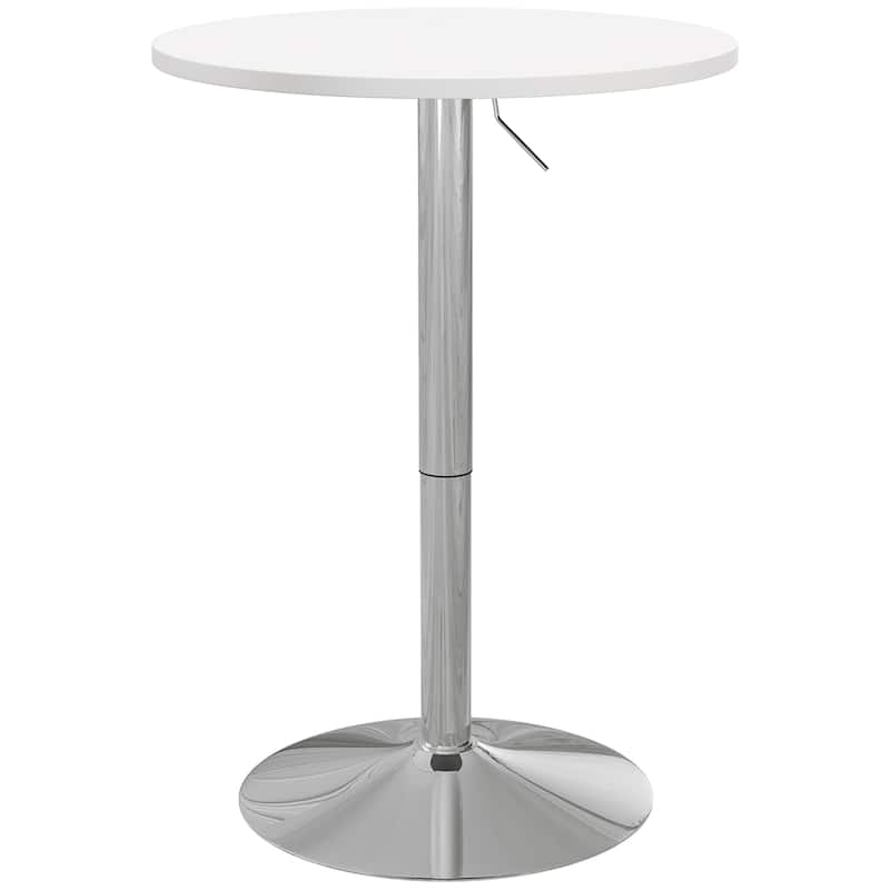 Adjustable Bar Table with Round Swivel Top for Home Bar
