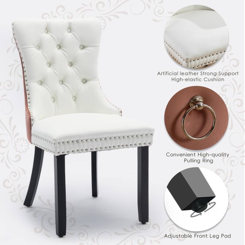 Tufted Naliheads Solid Wood Upholstered Dining Chairs (Set of 2)