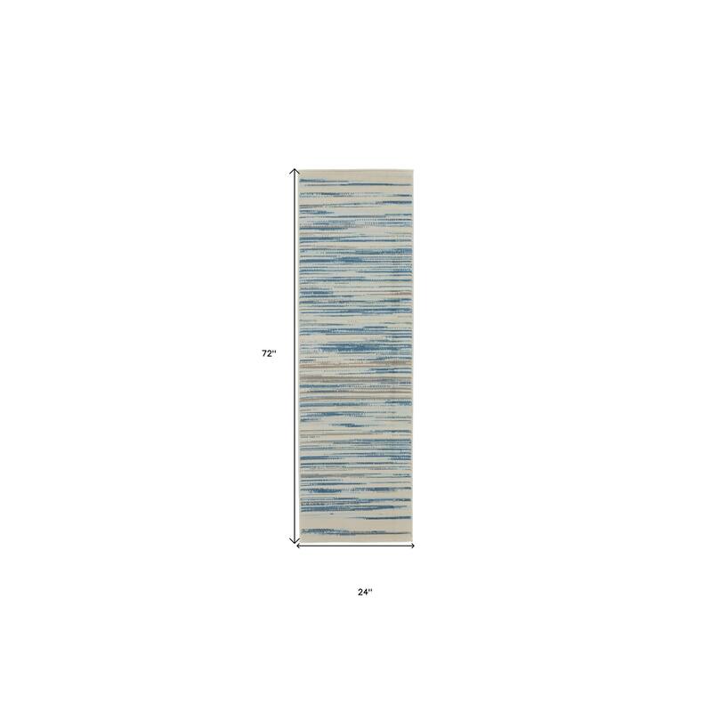Power Loomed Abstract Traditional Modern Non Skid Stain Resistant Area Rug - 72' X '24' X '0.5