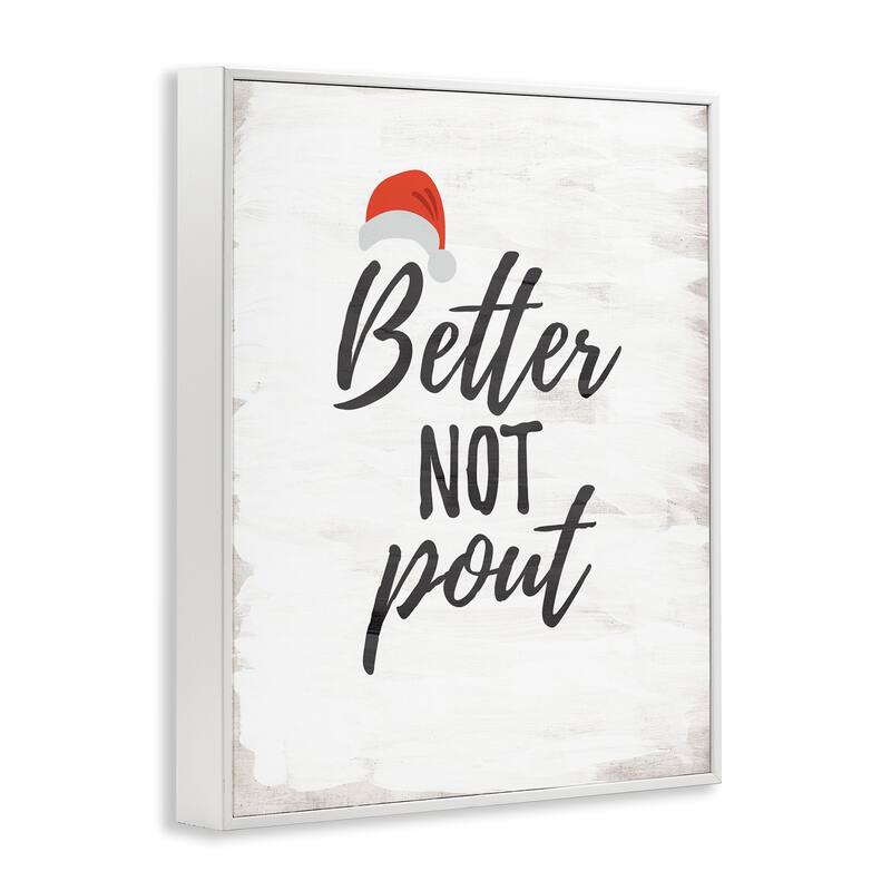 Stupell Festive Better Not Pout Framed Giclee Art Design By Lauren Rader