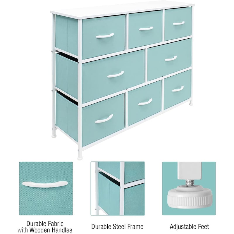 Dresser w/ 8 Drawers Furniture Storage Chest for Clothing Organization