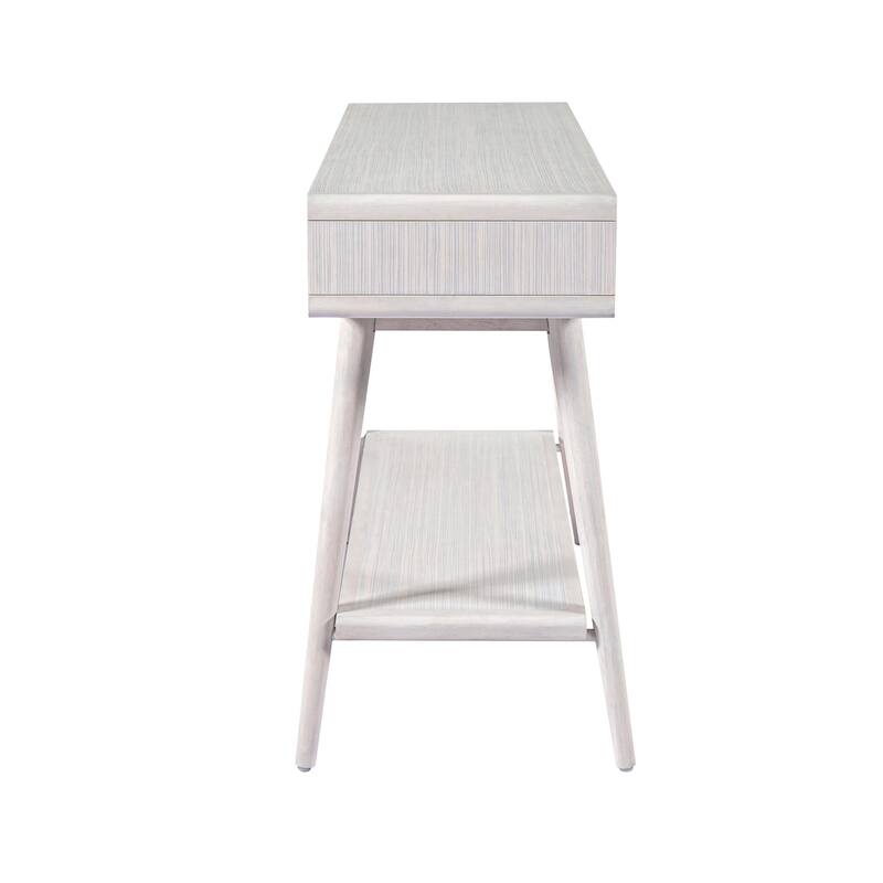 Camy Sofa Console Table, 2 Open Cubbies, 1 Lower Shelf, White 48 Inch