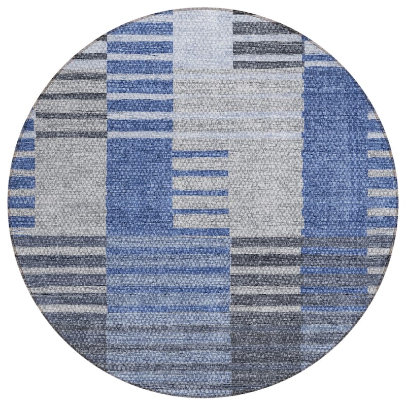 Machine Washable Indoor/ Outdoor Chantille Contemporary Stripes Rug
