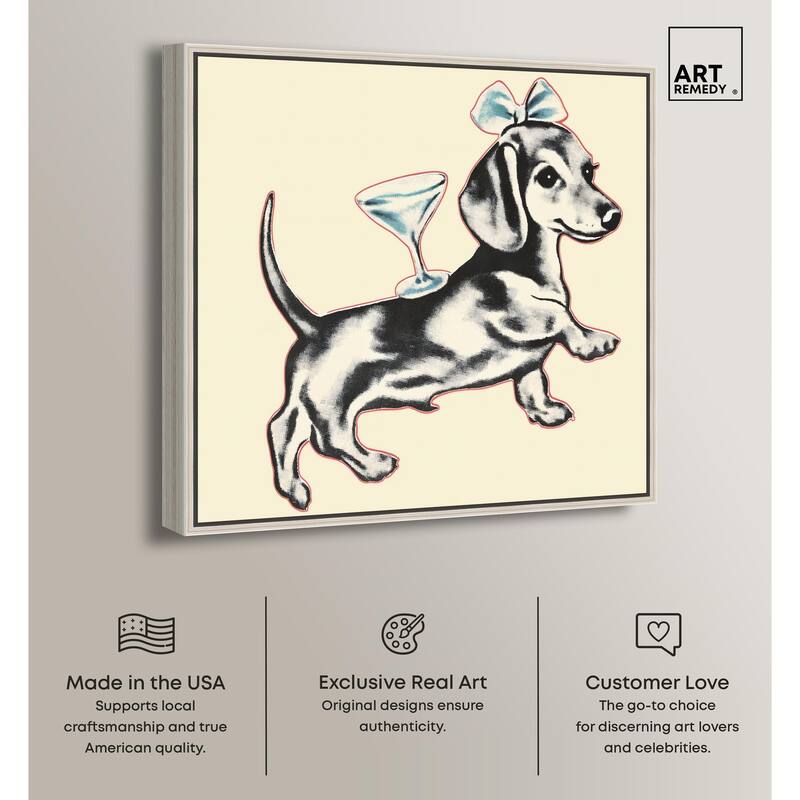 Martini Pup II Canvas by Art Remedy