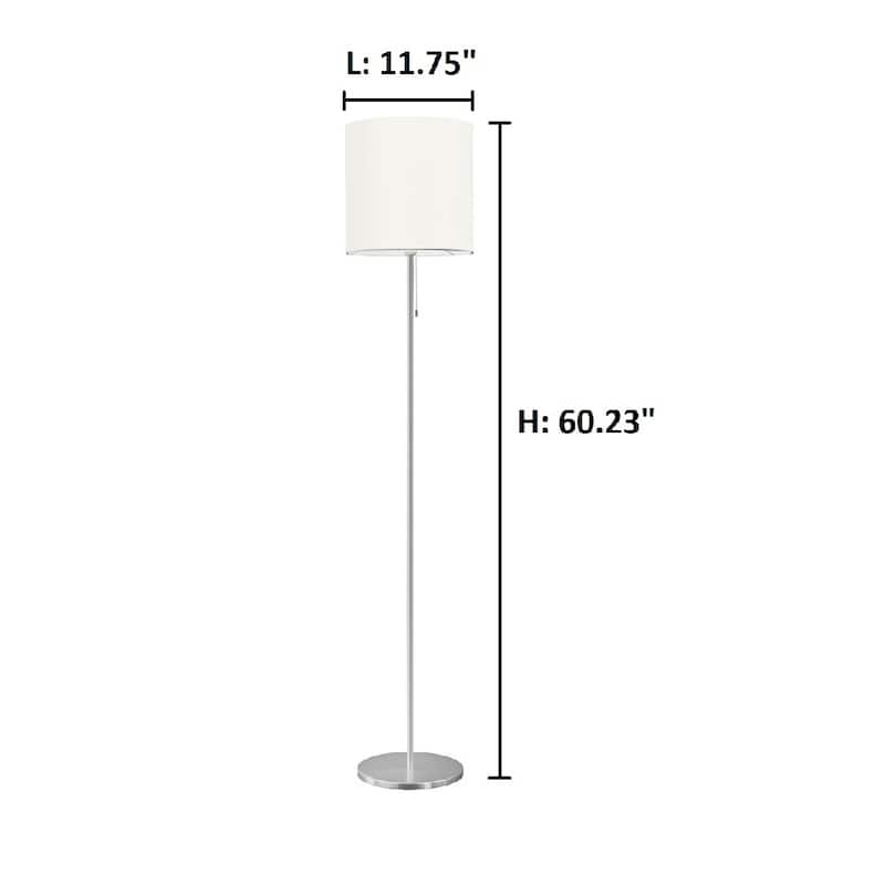 Eglo Sendo 1-light Aluminum Floor Lamp with Cream Fabric