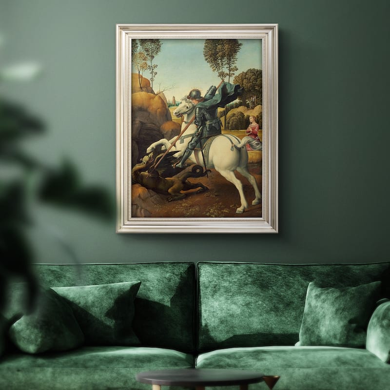 Saint George and the Dragon Premium Framed Canvas- Ready to Hang