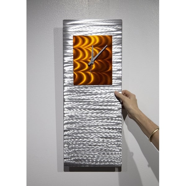 Statements2000 Modern Metal Wall Clock Art Abstract Decor By Jon Allen Radiance Clock 24 X 9 Overstock 27545421