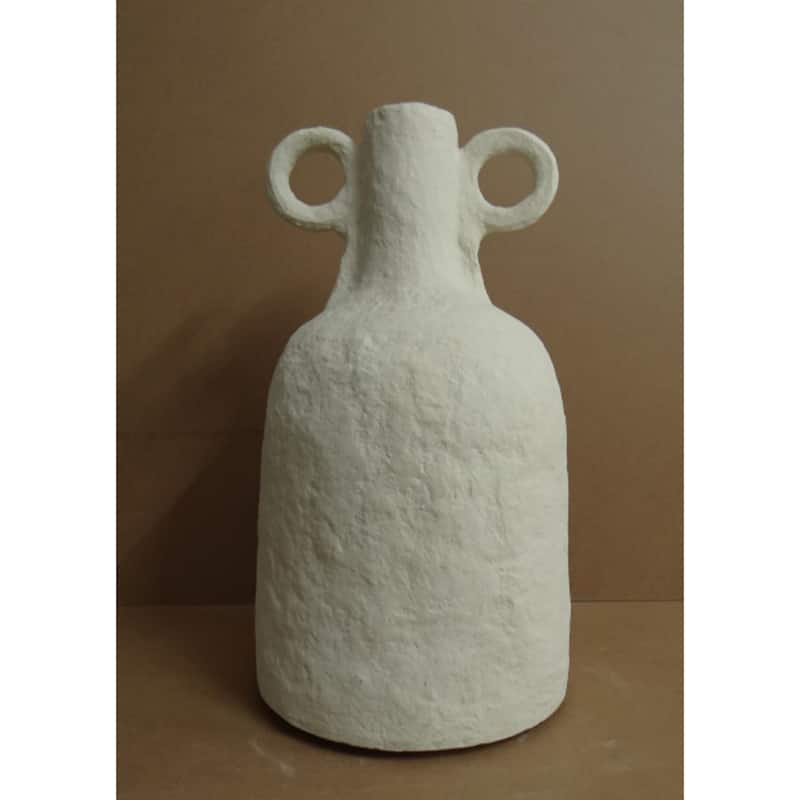 Paper Mache Tabletop Vase with Handles - 22" - Off-White