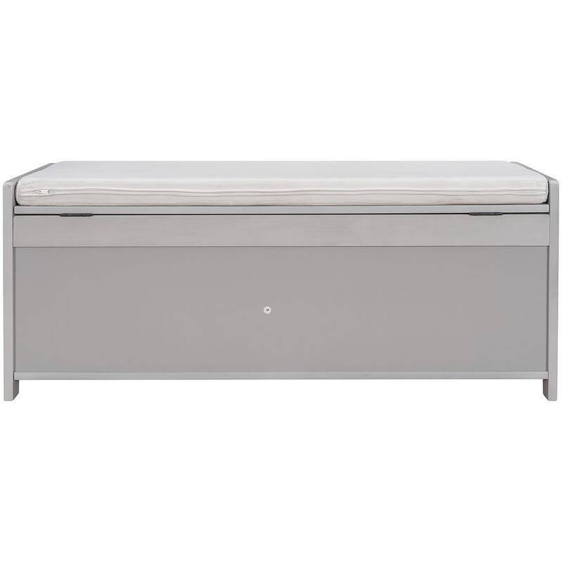 3-drawer Wooden Storage Bench with Cushion