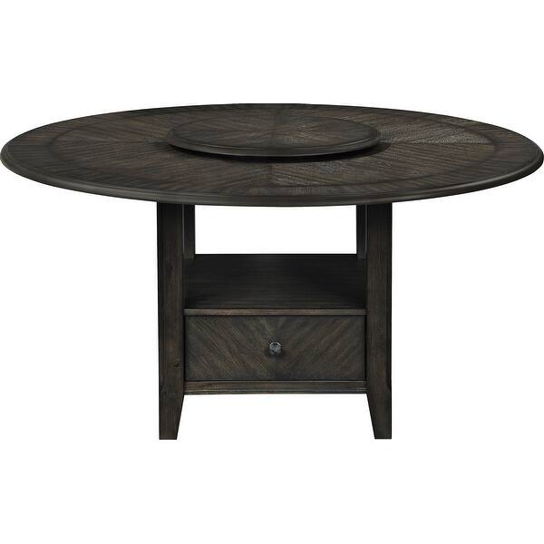 Denholm Dark Cocoa Round Storage Dining Table with Drawer Bed Bath