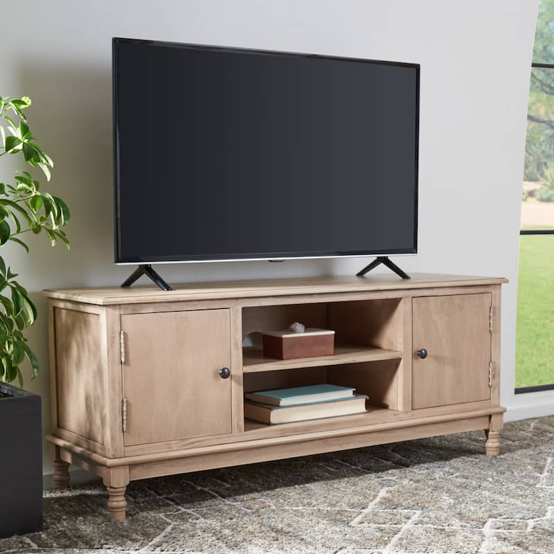 SAFAVIEH Ozark 2-Door 1-Shelf TV Media Stand - 47.3" W x 15.8" L x 20" H - Sand