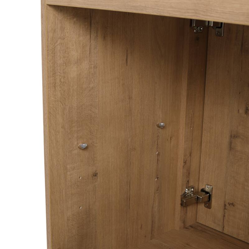 24"Bathroom Vanity with Soft-Close Doors, Adjustable Shelves, Water-Resistant Melamine Surface (No Sink or Top)
