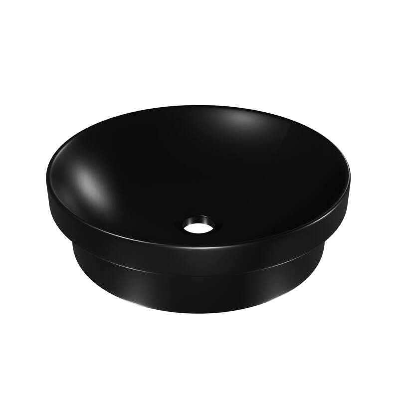 WS Bath Collections Fly 3041 Fly 16-7/8" Circular Ceramic Drop In or - Matte Black
